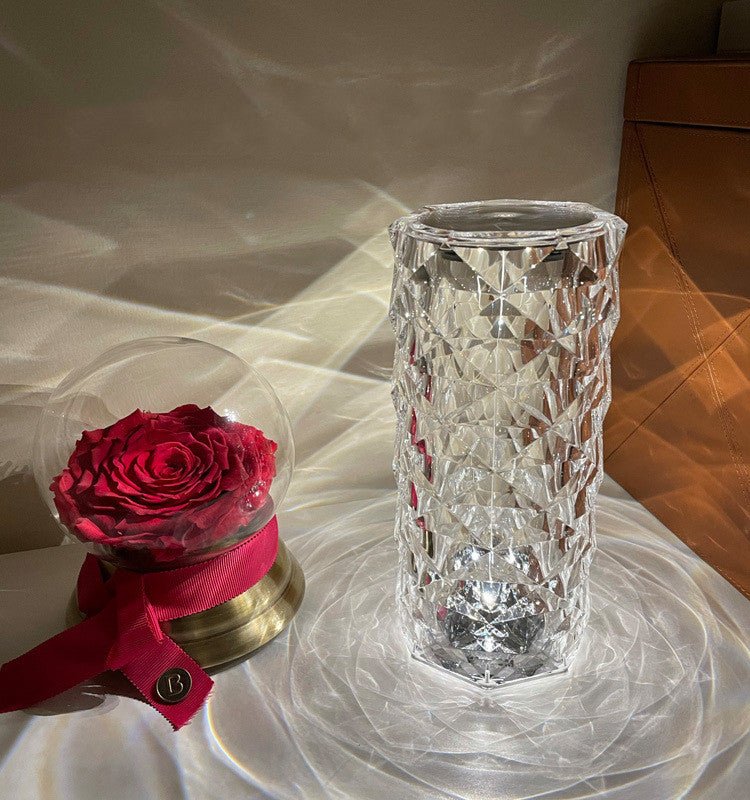 Romantic LED Rose Diamond Table Lamps For Bedroom Living Room Party Dinner Decor Creative Lights Angelwarriorfitness.com