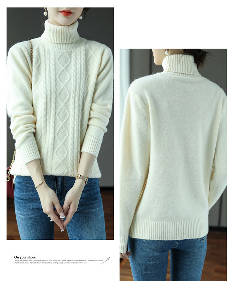 Turtleneck Cashmere Sweater Women's Wear Autumn And Winter Thick Warm Casual Top Angelwarriorfitness.com