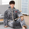 Men's Winter Thickened Crystal Fleece Quilted Pajamas Angelwarriorfitness.com