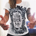Vibe With Me Printed Boho Short Sleeve T-Shirt Angelwarriorfitness.com