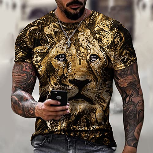 Taamlou Men's Muscle Fitness Short Sleeve Printed Personalized Fashion Sweatshirt Fashionable T-Shirt（M,TSM00818BD Angelwarriorfitness.com