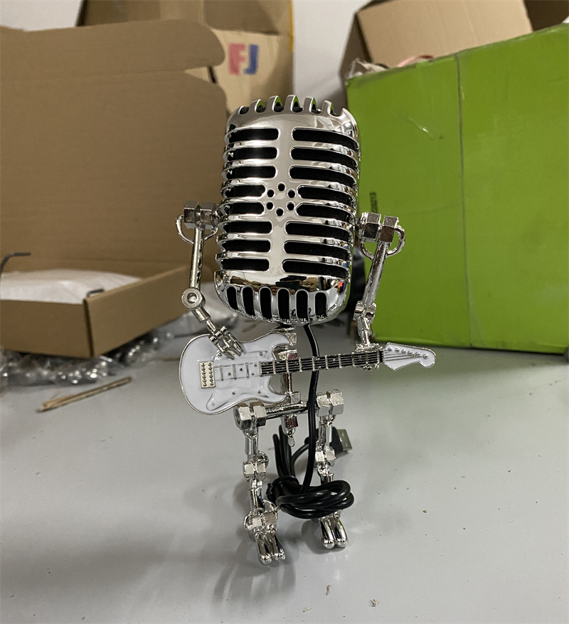 Retro Metal Microphone Robot Desk Lamp Angelwarriorfitness.com