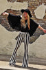 New European And American Hipsters Slim Vertical Stripes Bell-bottom Pants Casual Wide Leg Pants With Pockets Angelwarriorfitness.com