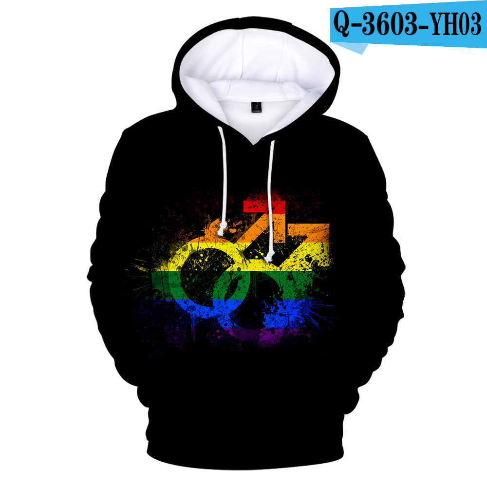 Gay Day Parade Leisure 3D Digital Printing Pullover Hoodie Men And Women Angelwarriorfitness.com