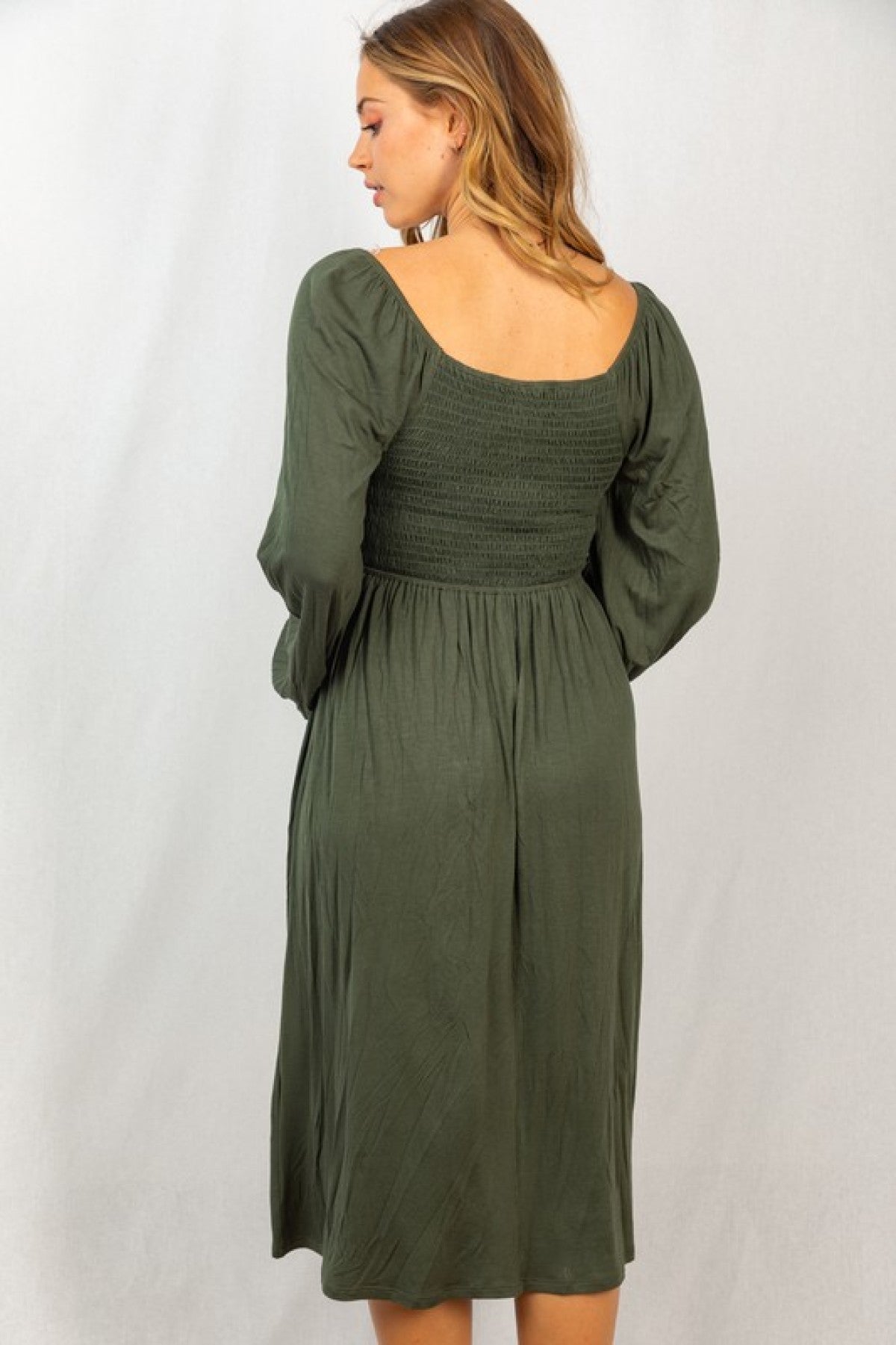 Long Sleeve Solid Knit Dress Angelwarriorfitness.com