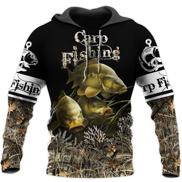 Animal Carp Fishing 3D All Over Printed Men Hoodie Harajuku Sweatshirt Angelwarriorfitness.com