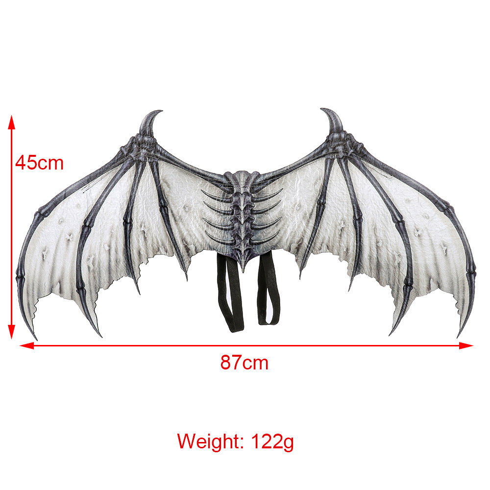 Black And White Non-woven Fabric Demon Bone Wings Angelwarriorfitness.com