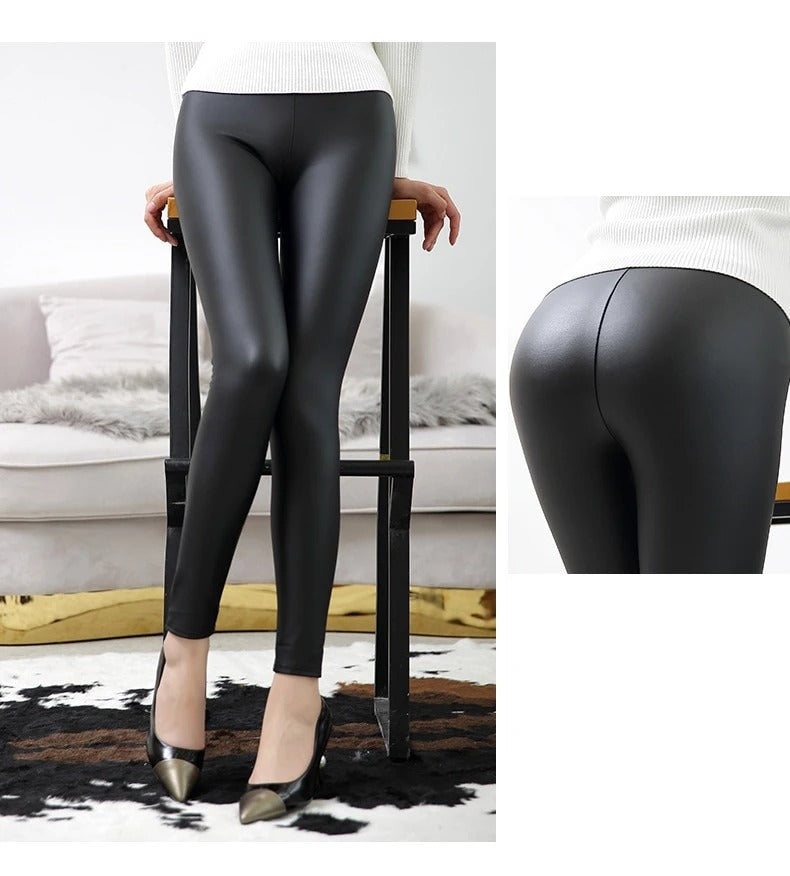 High Waist Leather Leggings Angelwarriorfitness.com