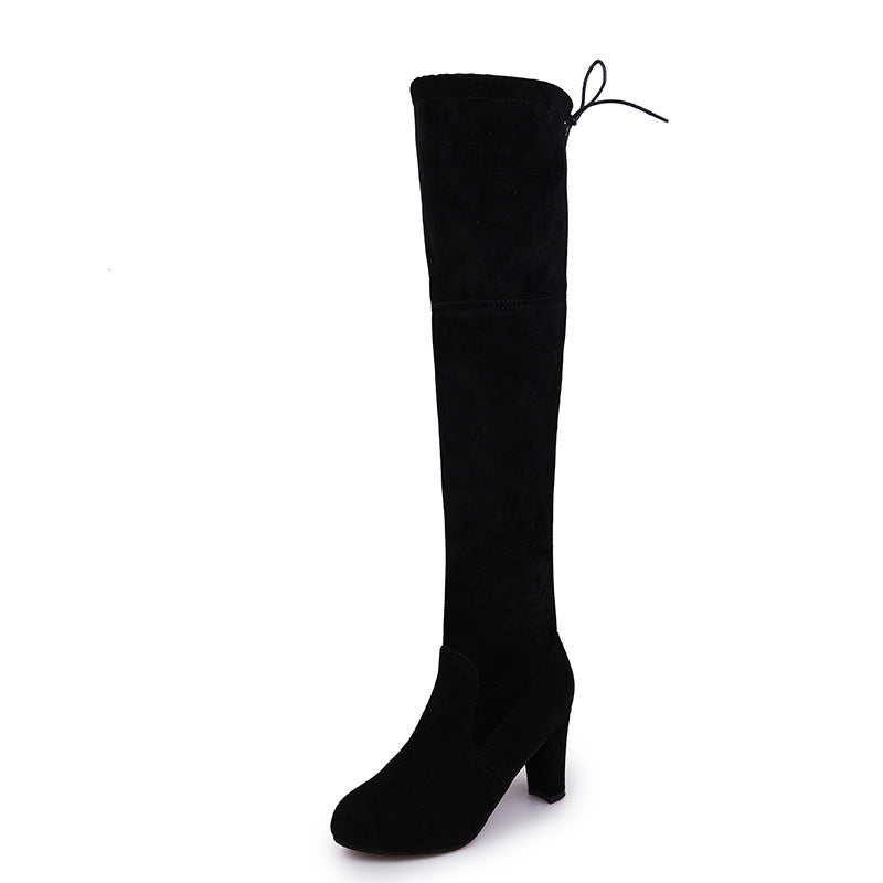 Black Knee High Boots For Women Shoes High Heel Long Boots Angelwarriorfitness.com