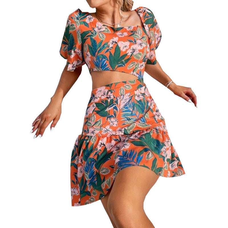 Womens Dresses Large Size Floral Print Dress Angelwarriorfitness.com