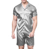 Men's Stain Silk Pajama Set Men Pajamas Silk Angelwarriorfitness.com