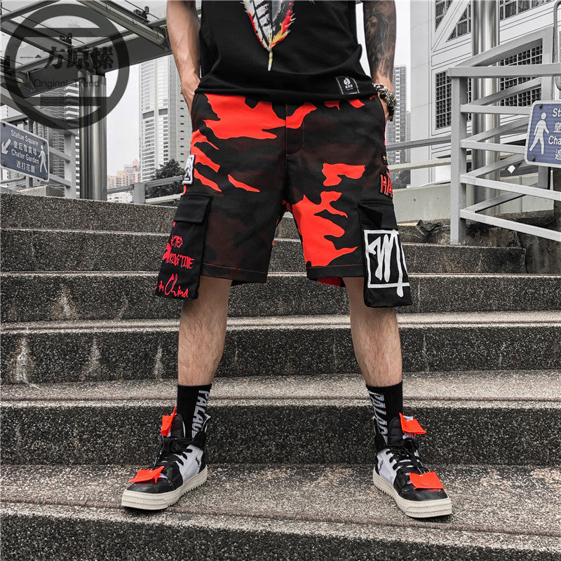 Monogrammed camouflage overalls in five-cent summer hiphop for men Angelwarriorfitness.com