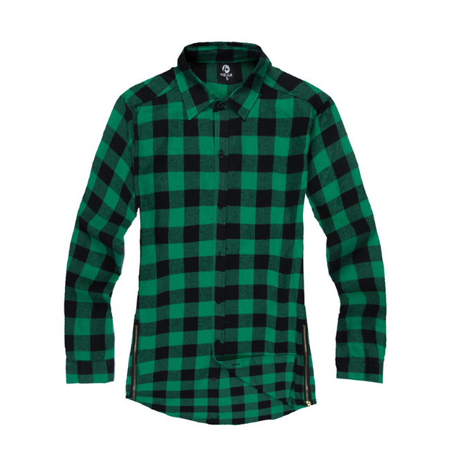 Mens Fashion Hip Hop Shirts Streetwear Urban Clothing Hiphop Men Clothes Plaid Zipper Shirt Angelwarriorfitness.com