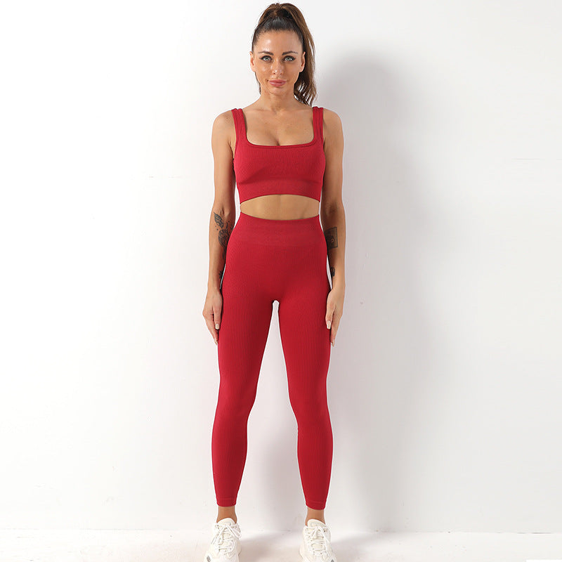 Yoga Suit Female Yoga Sportswear Bra Vest Hip Lift Trousers Angelwarriorfitness.com