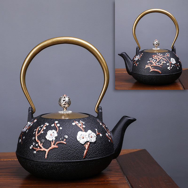Creative Literary And Art Hand-made Boiled Teapot Happy Iron Teapot Angelwarriorfitness.com