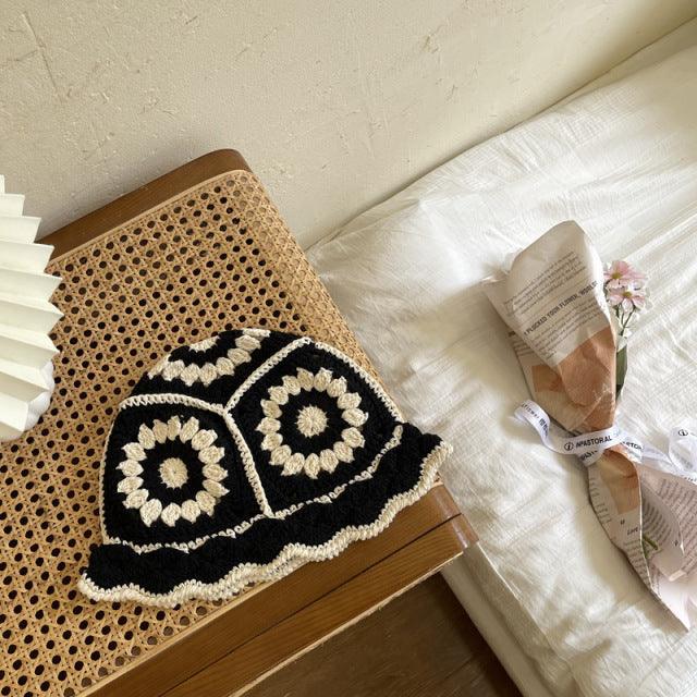 Handmade Flower Crochet Bucket Hat Angelwarriorfitness.com