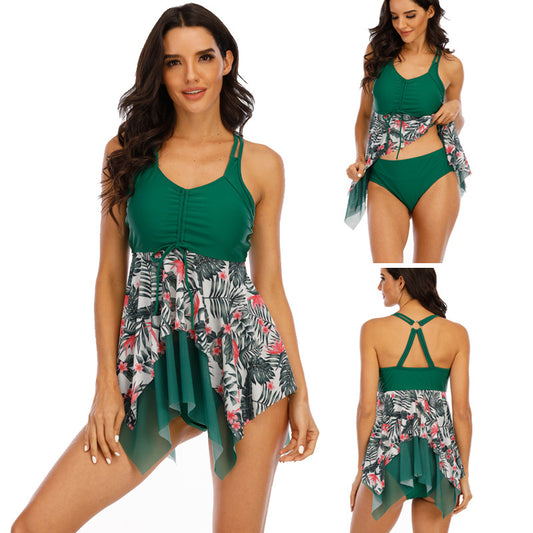 Swimsuit Tankini Skirt Split Swimsuit Slim Slim Conservative Angelwarriorfitness.com