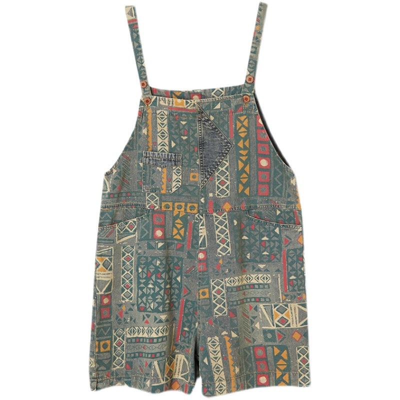 Retro Summer Shorts Jumpsuit Angelwarriorfitness.com