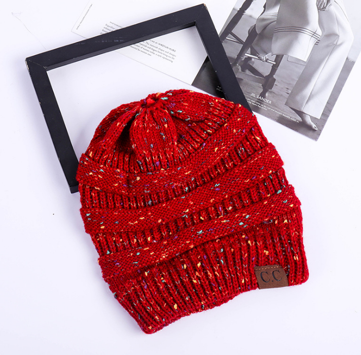 High Bun Ponytail Beanie Hat Chunky Soft Stretch Cable Knit Warm Fuzzy Lined Skull Beanie Acrylic Hats Men And Women Angelwarriorfitness.com