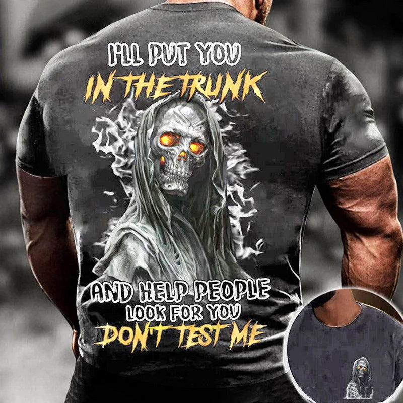 Vintage Metal Skull 3D Print Mens T-Shirts Angelwarriorfitness.com
