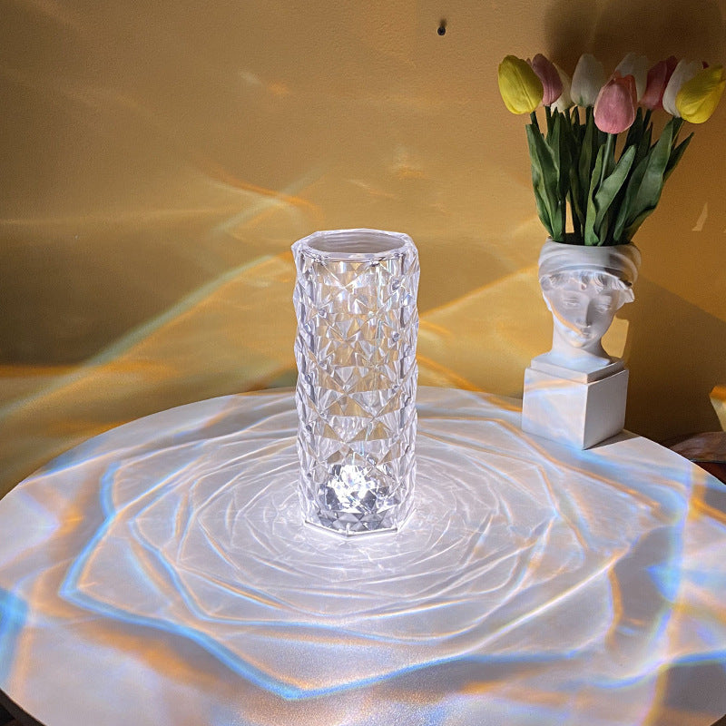 Romantic LED Rose Diamond Table Lamps For Bedroom Living Room Party Dinner Decor Creative Lights Angelwarriorfitness.com