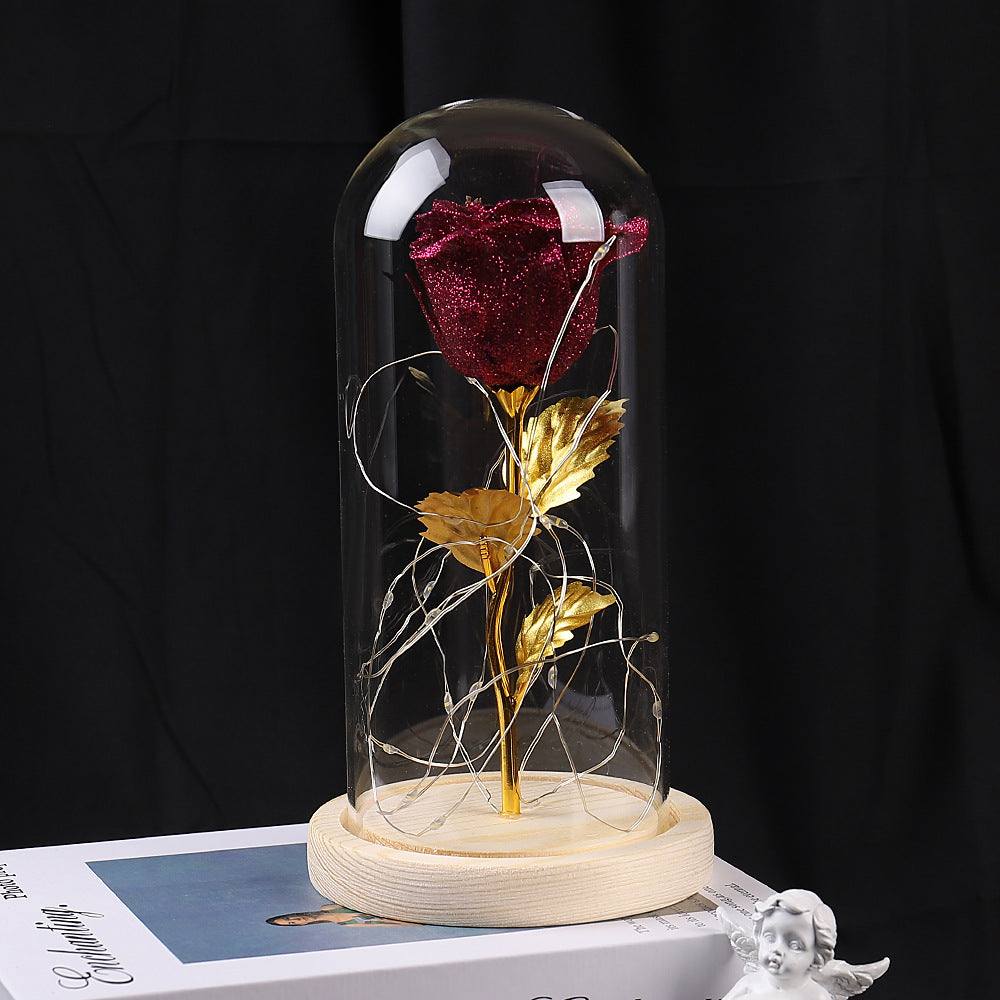 Valentines Day Gift  For Girlfriend Eternal Rose Flowers LED Light In Glass Cover Day Wedding Decoration Favors Mother Day Female Gift  Gift Angelwarriorfitness.com
