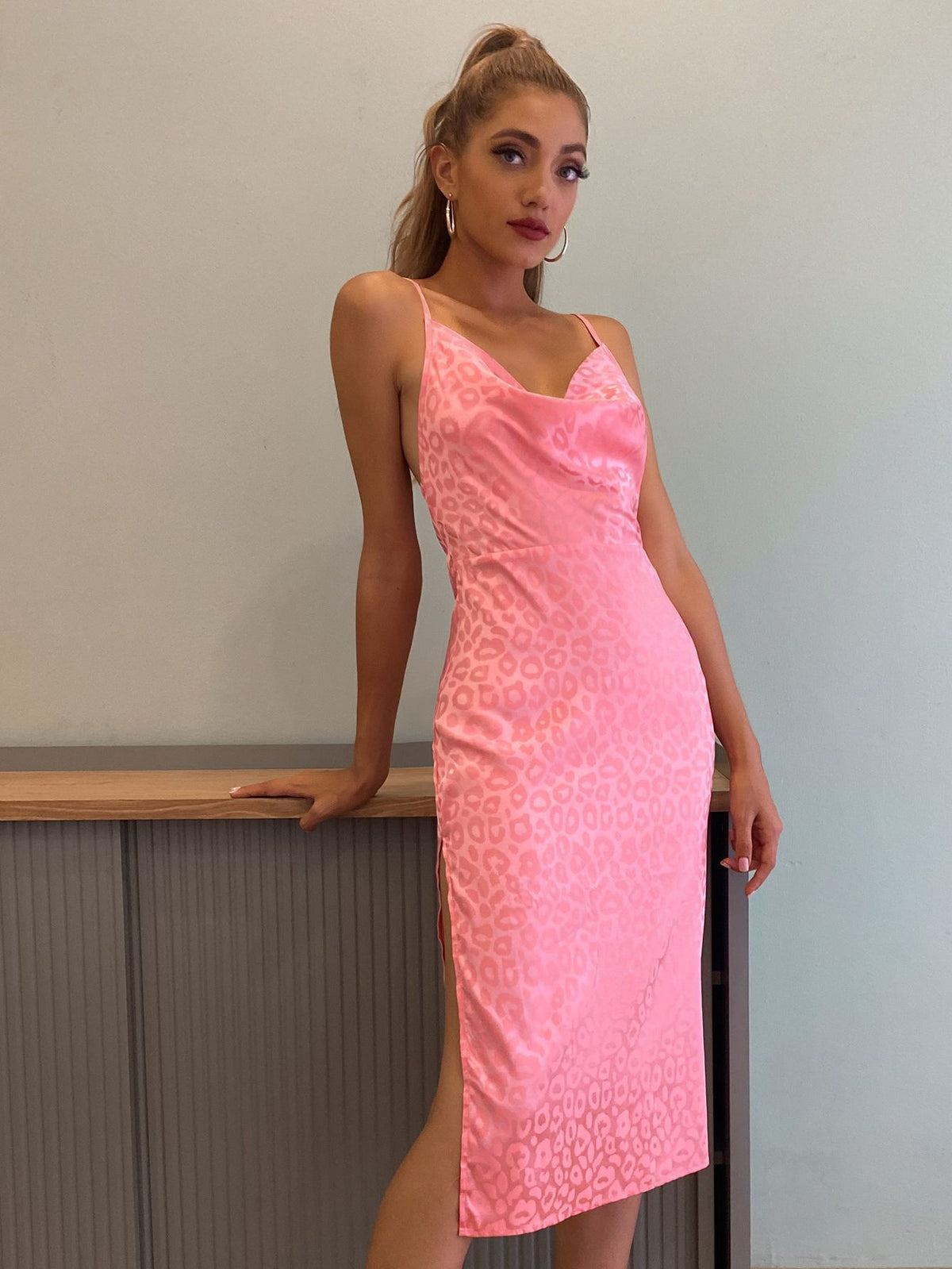 Spring And Summer European And American Women's Slit Satin Evening Dress Angelwarriorfitness.com
