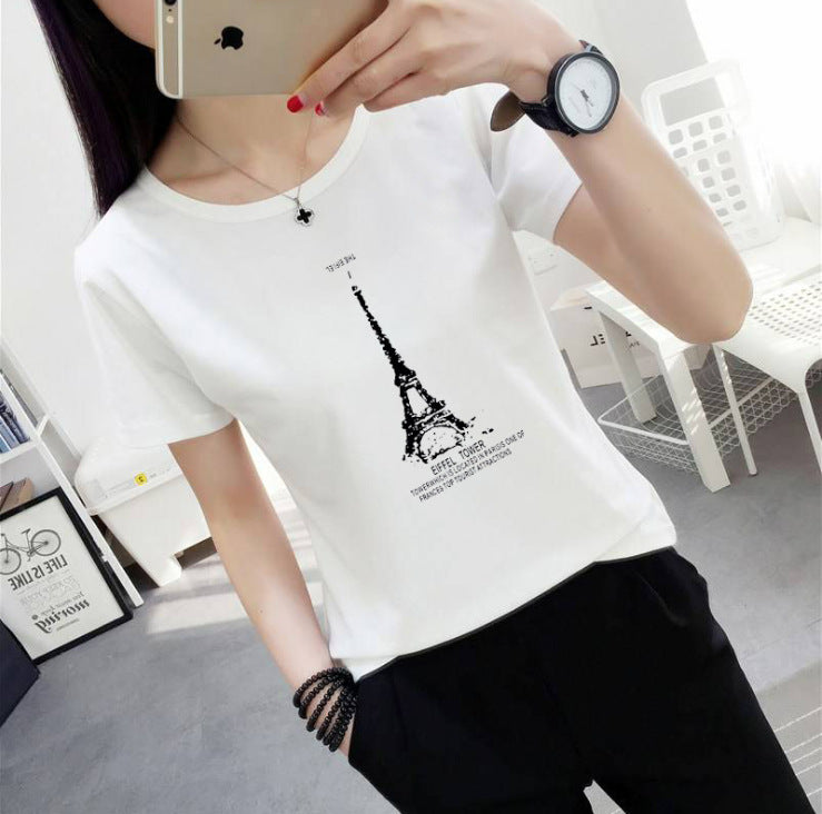 Women's t-shirt printing letters short-sleeved t-shirt women Angelwarriorfitness.com