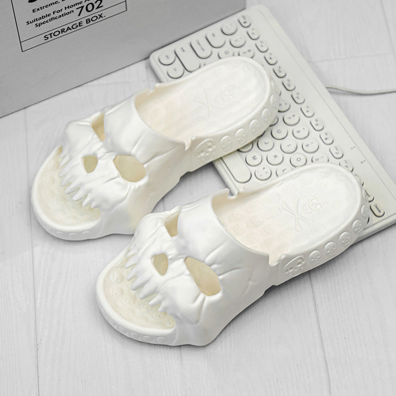 Personalized Skull Design Slippers Bathroom Indoor Outdoor Fun Slides Beach Shoes Angelwarriorfitness.com