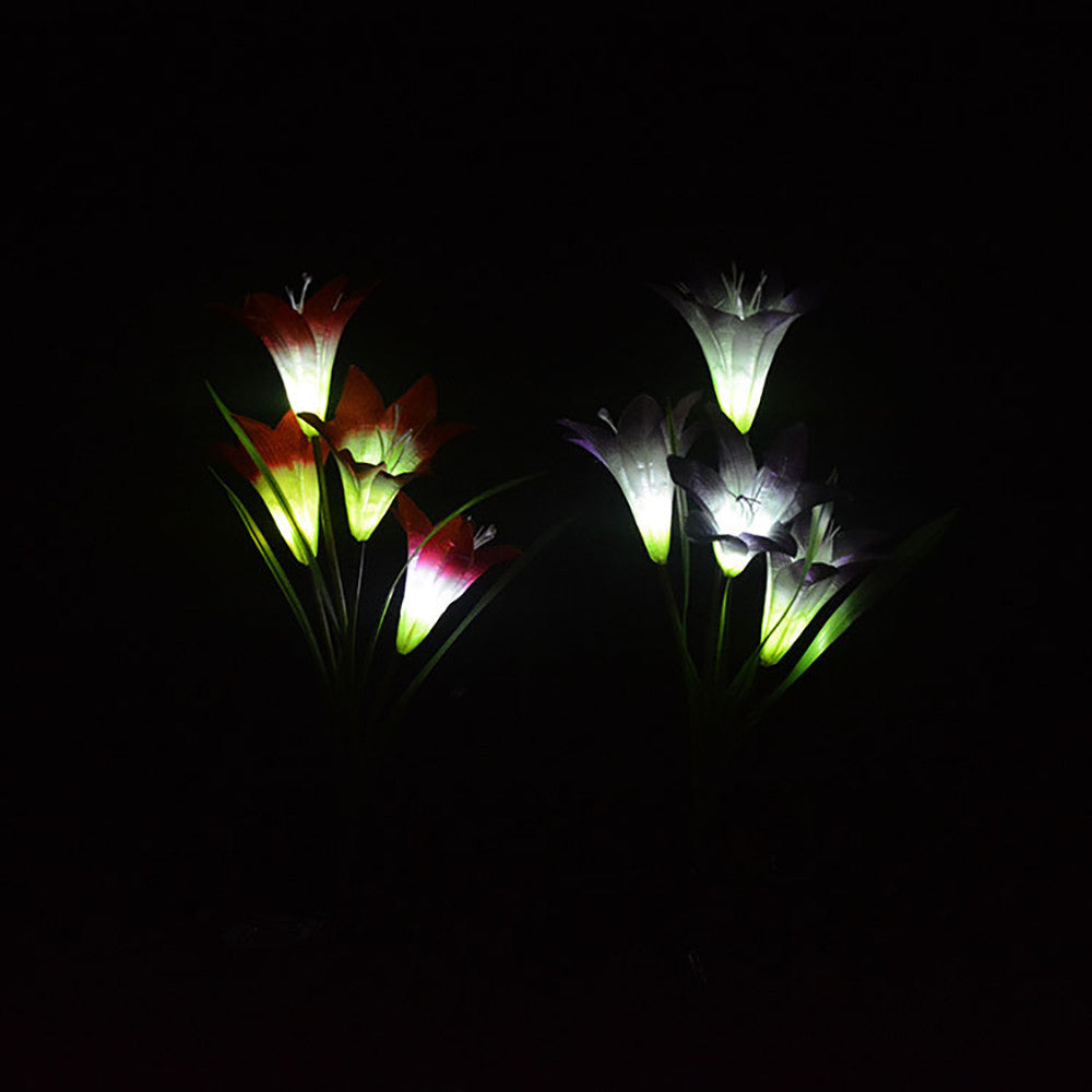 4 Heads Solar Lantern LED Decorative Outdoor Lawn Lamp 4 Flower Garden Lamp Angelwarriorfitness.com