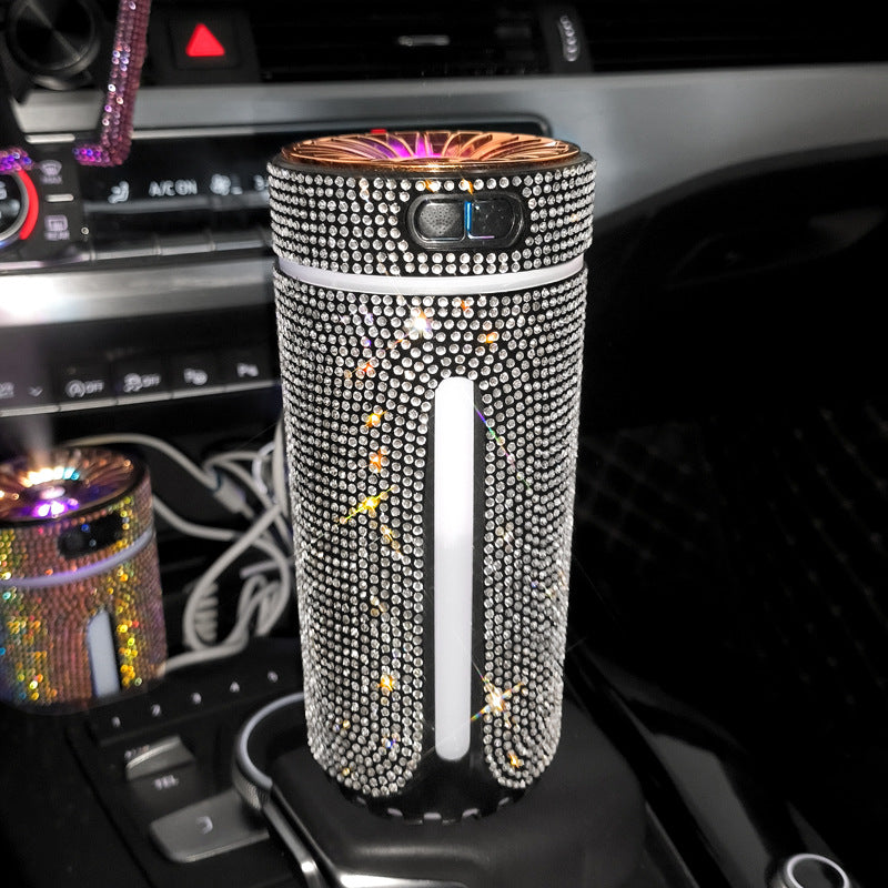 Luxury Diamond Car Humidifier LED Light Car Diffuser Auto Air Purifier Aromatherapy Diffuser Air Freshener Car Accessories For Woman Angelwarriorfitness.com