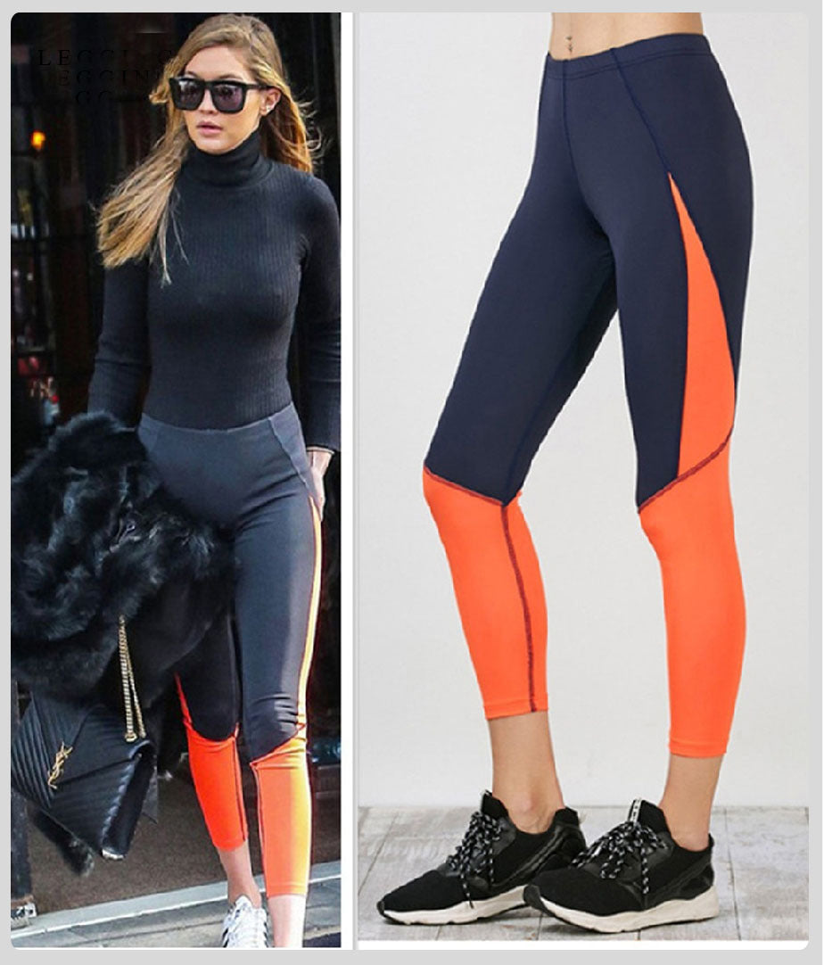 Contrast stitching yoga leggings Angelwarriorfitness.com