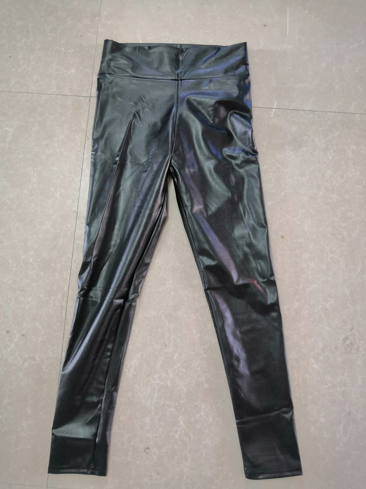 Reflective  Hip Leather Pants Elastic High Waist Leggings Angelwarriorfitness.com