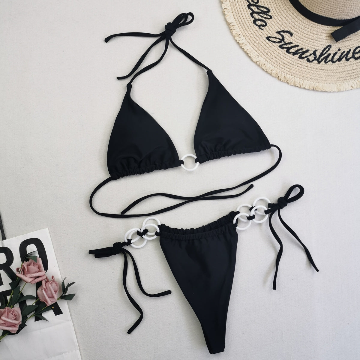 New Women's Split Bikini Double Fabric Lace-up Swimwear Angelwarriorfitness.com