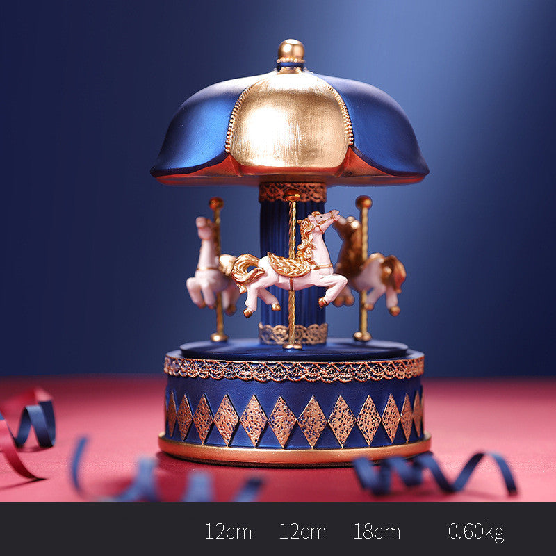 Nordic Fantasy Carousel Music Box Resin Crafts Angelwarriorfitness.com