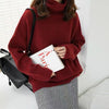 European And American Turtleneck Cashmere Sweater Women's Thickened Sweater Loose Pullover Lazy Knitted Plus Size Bottoming Shirt Angelwarriorfitness.com
