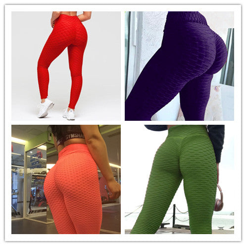Hip-turned Folds Elastic High-waist Fitness Leggings Breathable Slim Indoor Sports Angelwarriorfitness.com