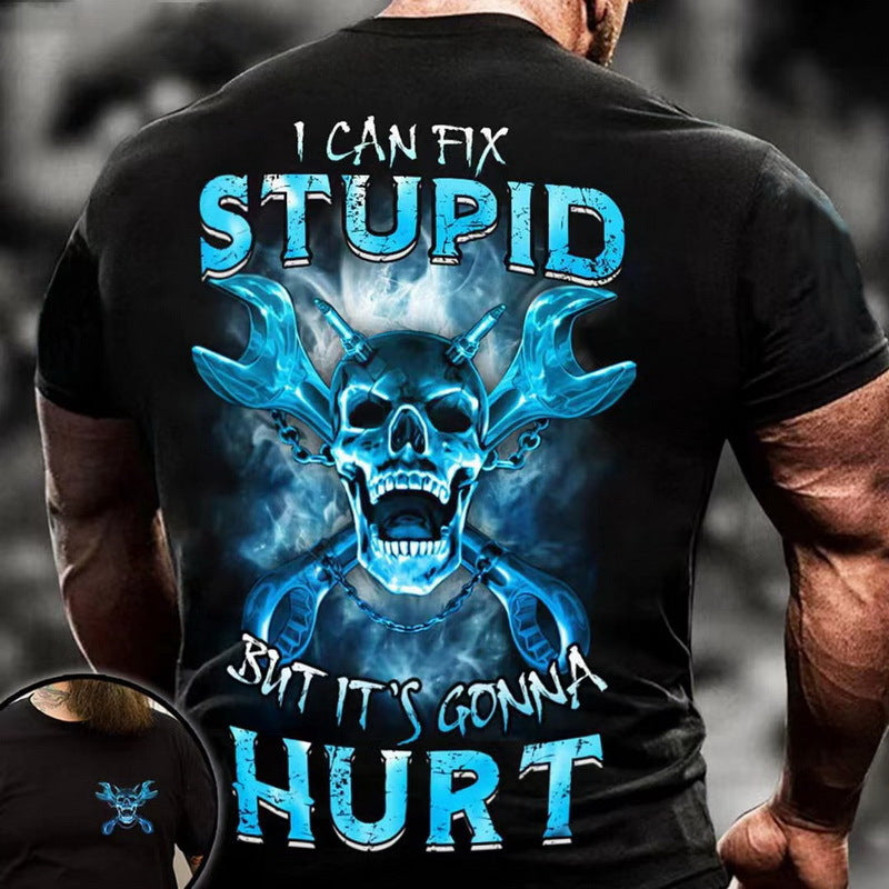 Vintage Metal Skull 3D Print Mens T-Shirts Angelwarriorfitness.com