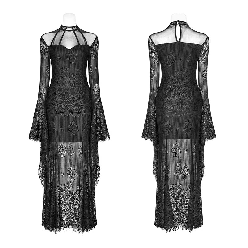 Gothic lace long sleeve dress Angelwarriorfitness.com