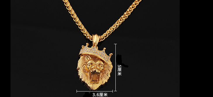 Europe and the United States selling diamond crown lion hip-hop luminous necklaces men Unisex gold-plated hiphop luminous Pendant Angelwarriorfitness.com