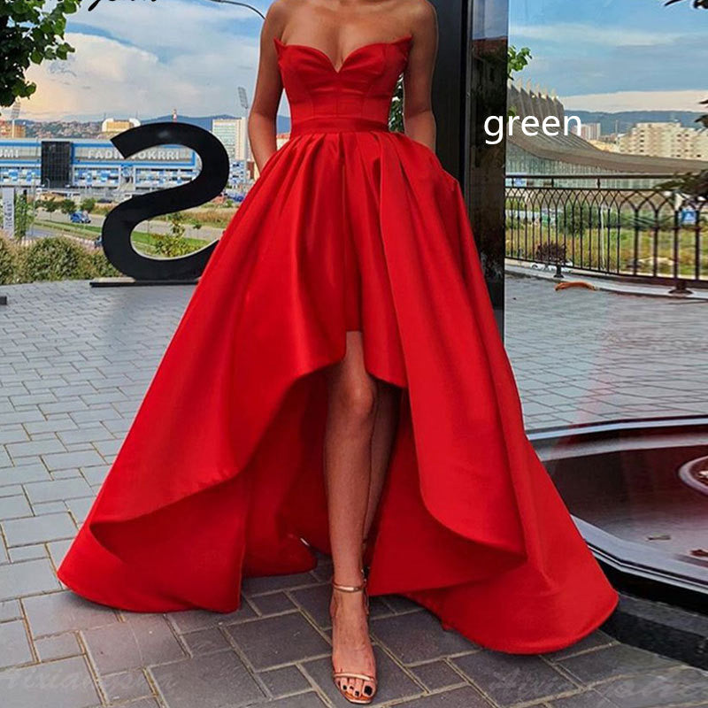 Ladies Evening Dress Sexy Tube Top Satin Angelwarriorfitness.com