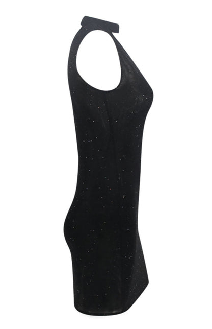 sequin sleevless one-shoulder dress Angelwarriorfitness.com