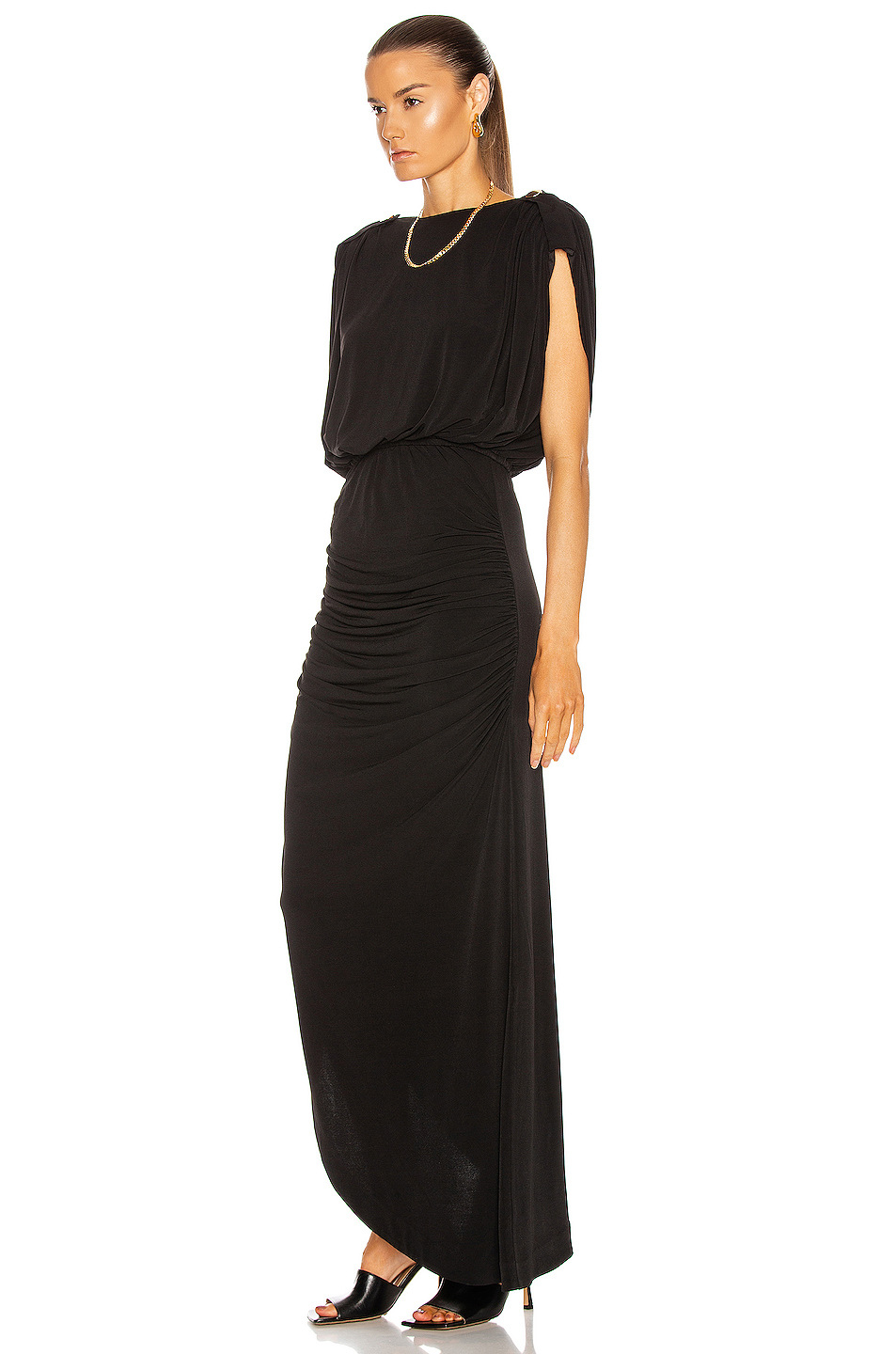 Plunge Back Cut Sleeve Chain Slit Dress Angelwarriorfitness.com