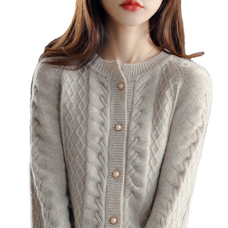 Women's Thin Cashmere Sweater Raglan Round Neck Temperament Sweater Angelwarriorfitness.com