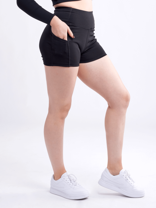 High-Waisted Athletic Shorts with Side Pockets Angelwarriorfitness.com