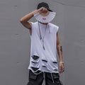 Mens Loose Trendy Brand Hip Hop Retro Personality Trend Sleeveless T Shirt Angelwarriorfitness.com