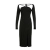 Cross Strap Square Neck Slim Dress Womens Side Slit  Backless Midi Dress Angelwarriorfitness.com