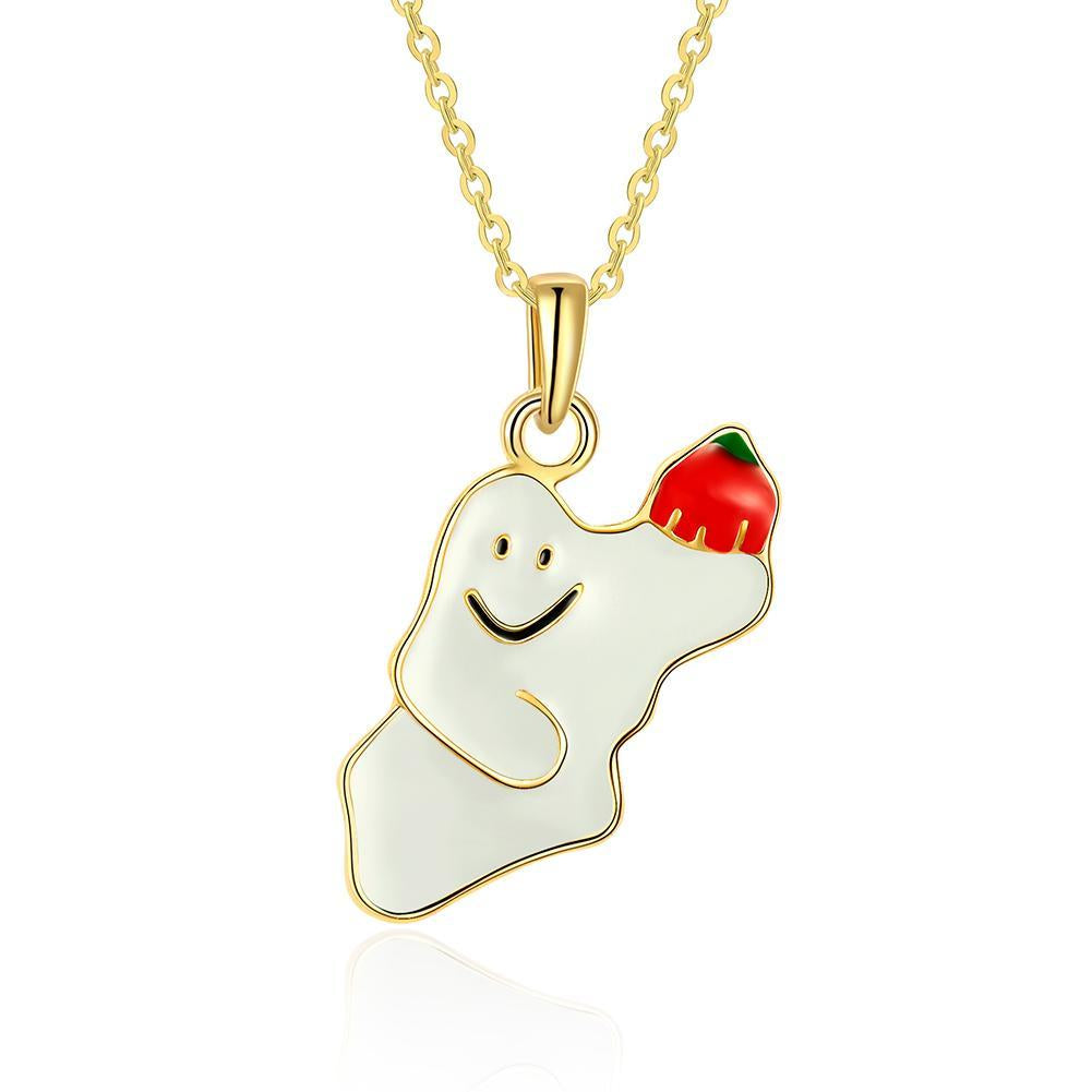 Halloween Ghost Necklace in 18K Gold Plated ITALY Made Angelwarriorfitness.com