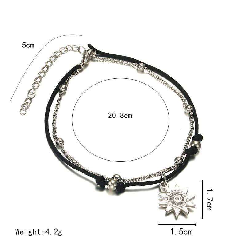 Sun Pendant Anklets Women New Stone Beads Shell Anklet Angelwarriorfitness.com