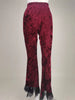 High-waisted Commuter Red Velvet Flared Trousers Angelwarriorfitness.com